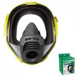 Masque respiratoire panoramique silicone double porte filtre galettes