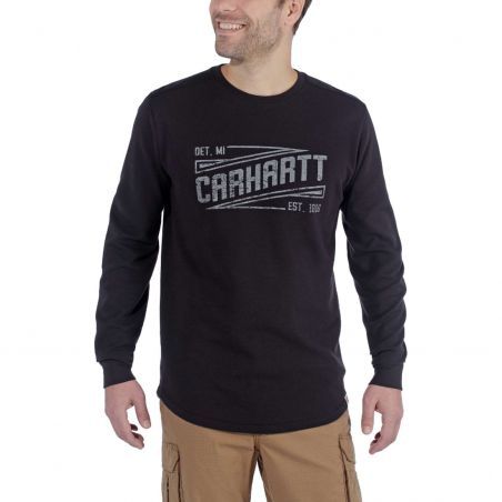 Carhartt - Tee-shirt manches longues avec logo Vintage