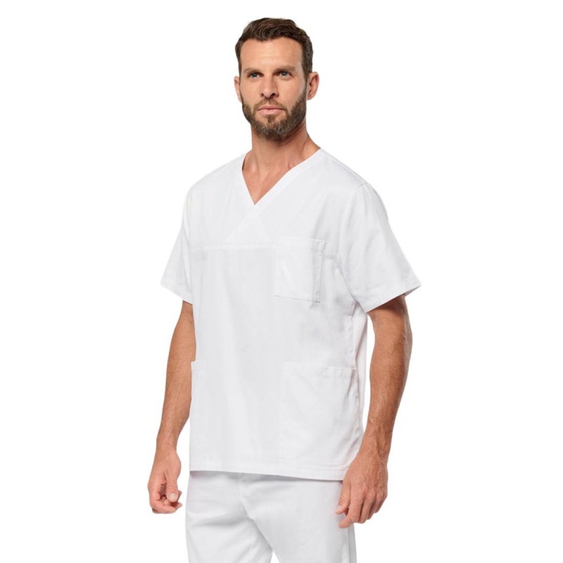 WK - Tunique médicale en coton manches courtes mixte