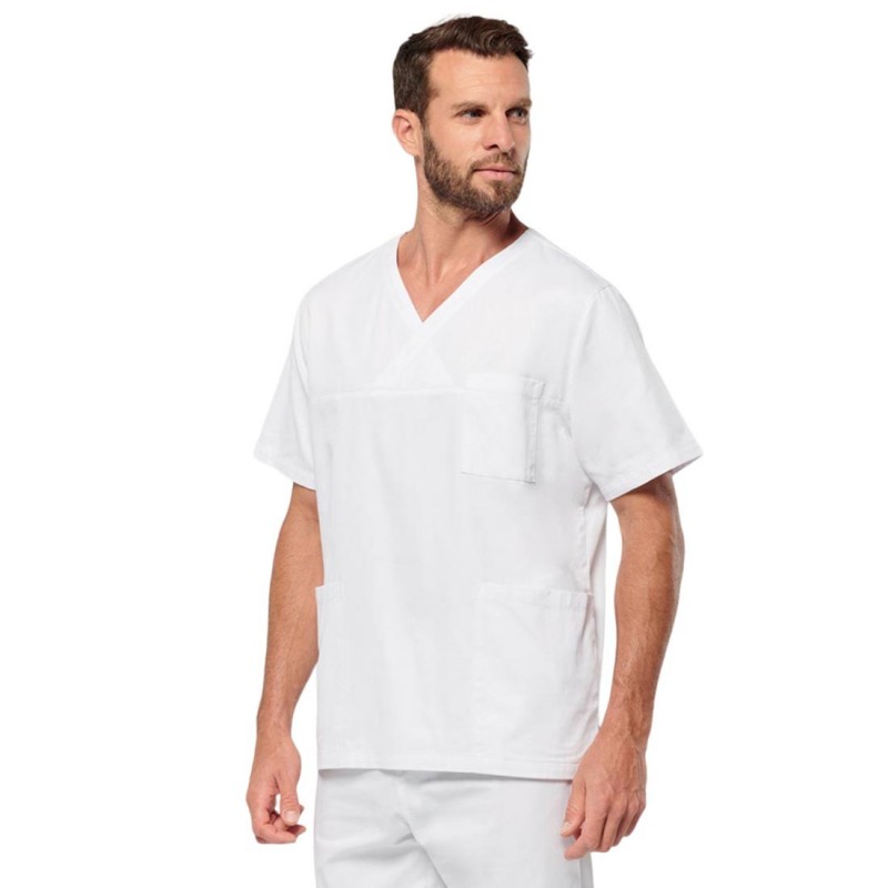 WK - Tunique médicale en coton manches courtes mixte