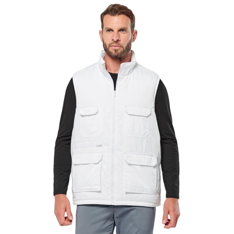 WK - Gilet de travail médical en polycoton rembourré multipoches mixte