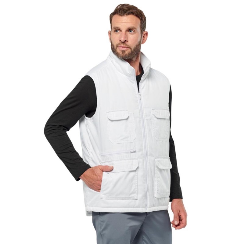 WK - Gilet de travail médical en polycoton rembourré multipoches mixte