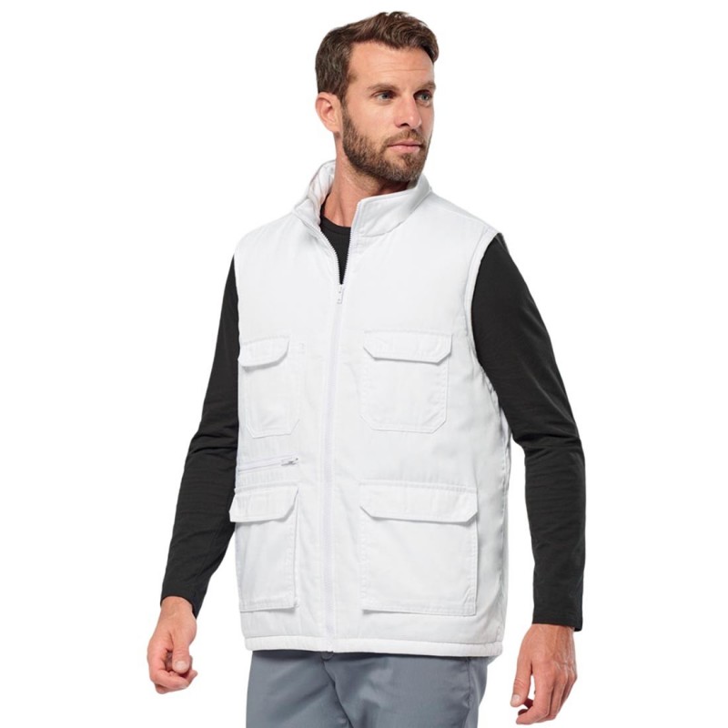 WK - Gilet de travail médical en polycoton rembourré multipoches mixte