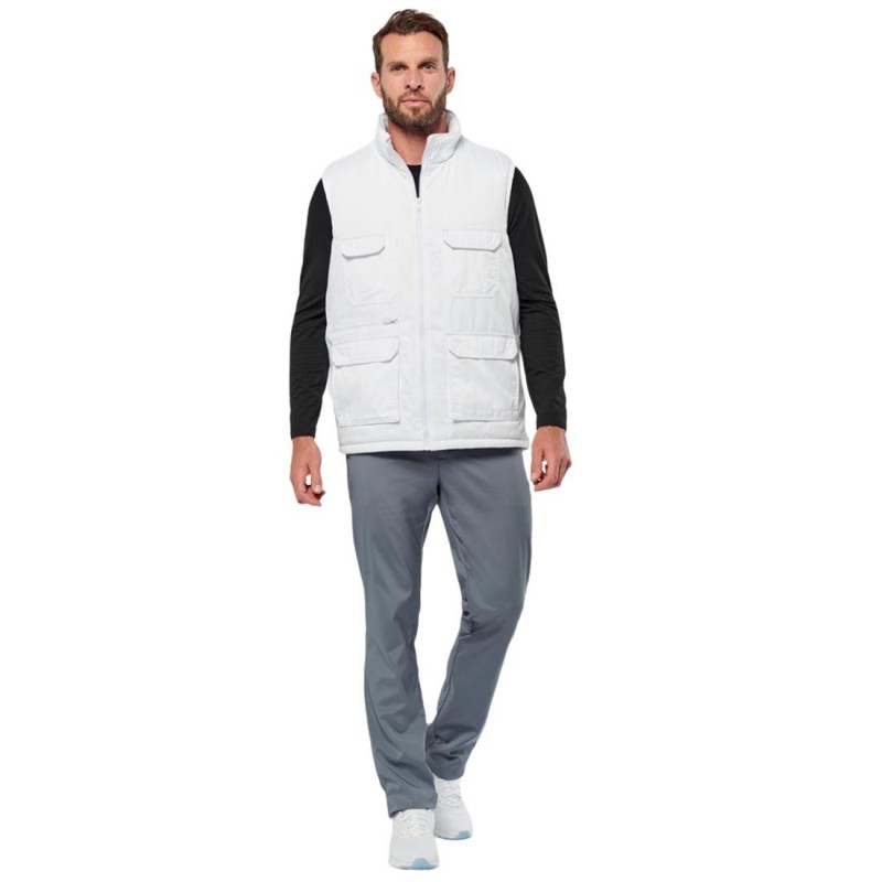 WK - Gilet de travail médical en polycoton rembourré multipoches mixte