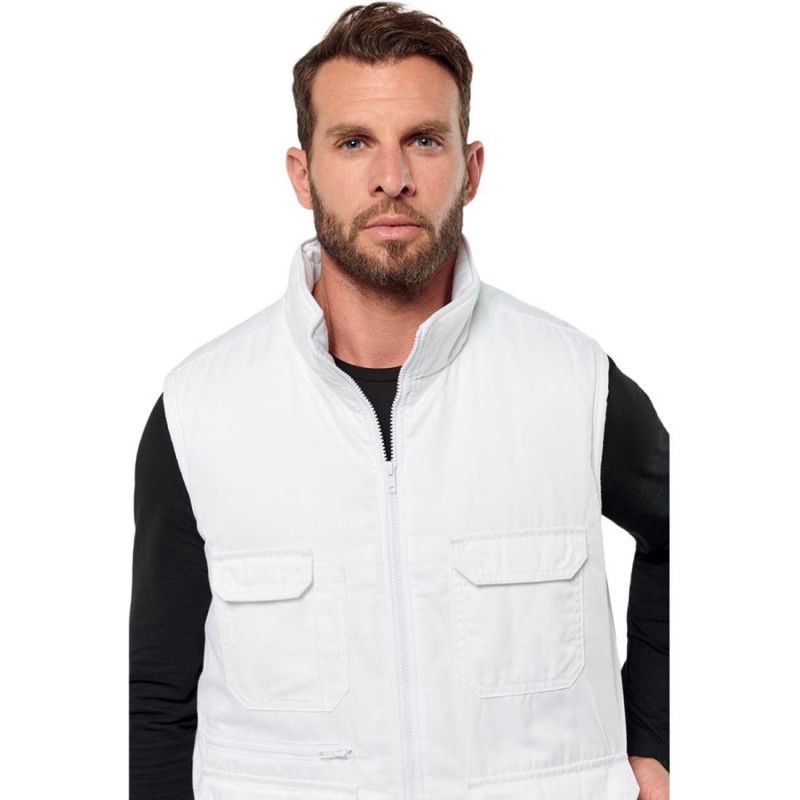 WK - Gilet de travail médical en polycoton rembourré multipoches mixte