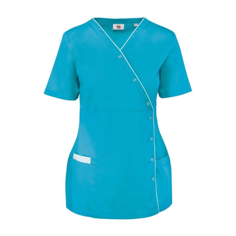 WK - Blouse médicale pour femmes en Polycoton avec boutons-pressions