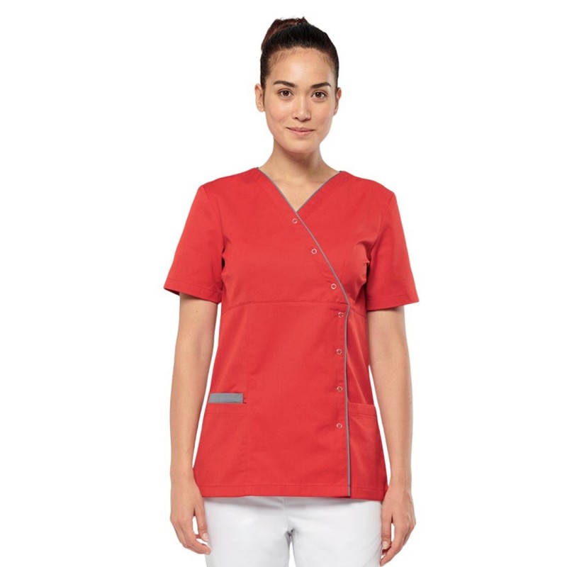 WK - Blouse médicale pour femmes en Polycoton avec boutons-pressions