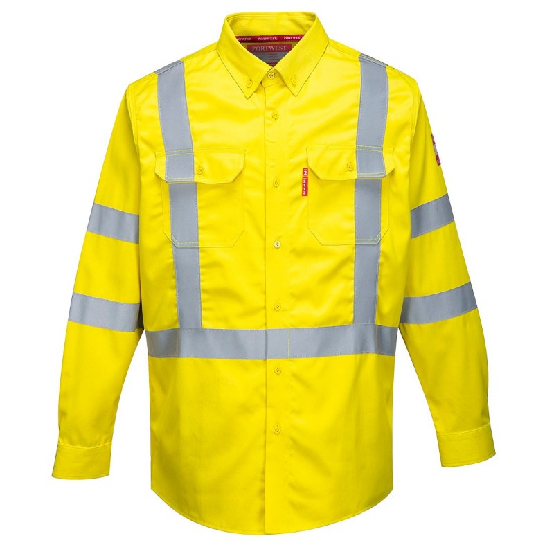 Portwest - Chemise de travail manches longues haute visibilité anti-feu Bizflame