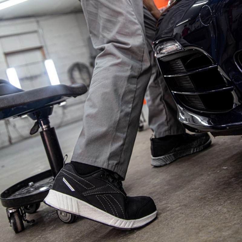 Reebok - Chaussures de sécurité basses noires en cuir haute qualité S3 SRC