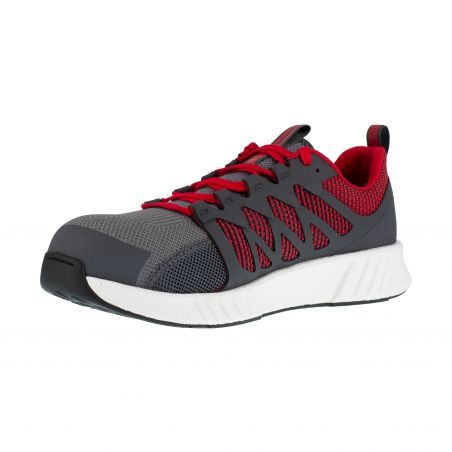 Reebok - Chaussures de sécurité basses grises rouges en maille nylon embout composite S1P SRC ESD