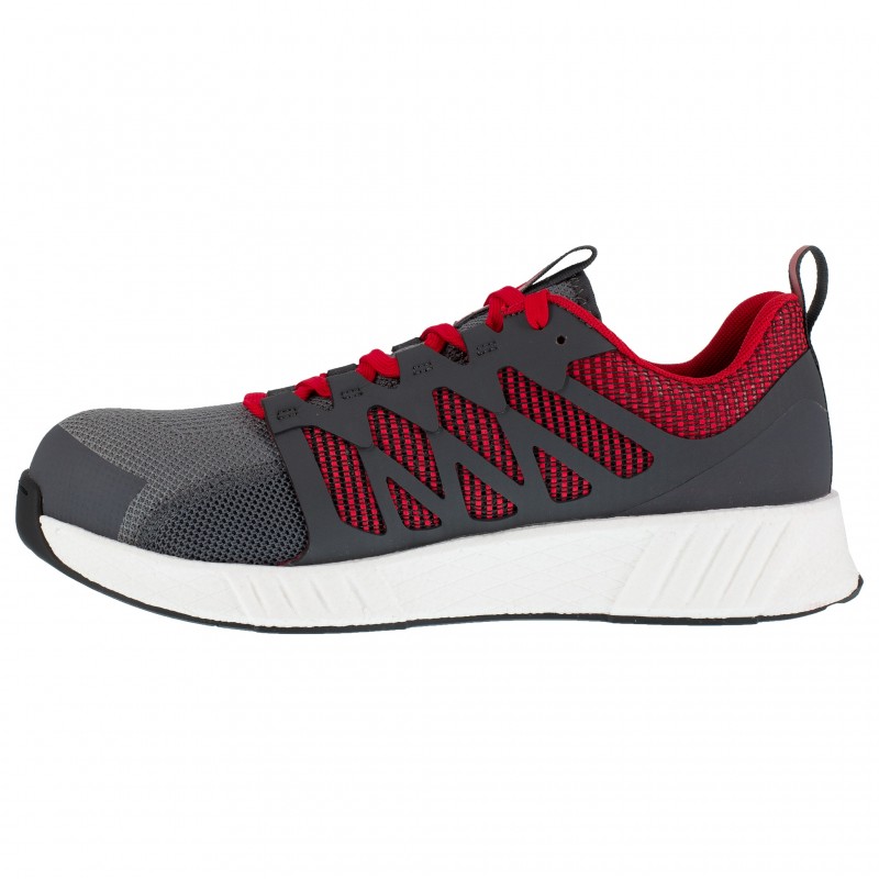 Reebok - Chaussures de sécurité basses grises rouges en maille nylon embout composite S1P SRC ESD