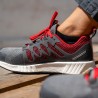 Reebok - Chaussures de sécurité basses grises rouges en maille nylon embout composite S1P SRC ESD