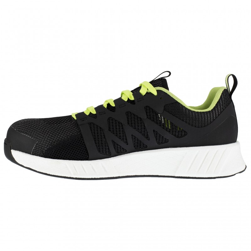 Reebok - Chaussures de sécurité basses noires vert citron en maille nylon embout composite S1P SRC ESD