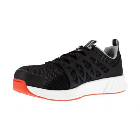 Reebok - Chaussures de sécurité basses noires blanches oranges en maille nylon embout composite S1P SRC