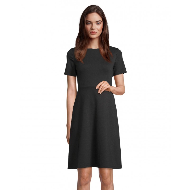 Neoblu - Robe midi manches courtes CAMILLE - Noir Profond