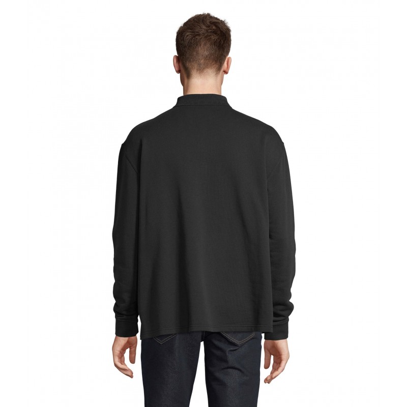 Sol's - Sweat-shirt unisexe col polo HERITAGE - Noir