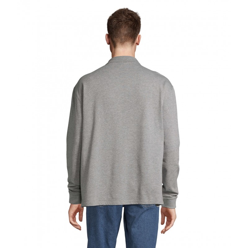Sol's - Sweat-shirt unisexe col polo HERITAGE - Gris Chiné