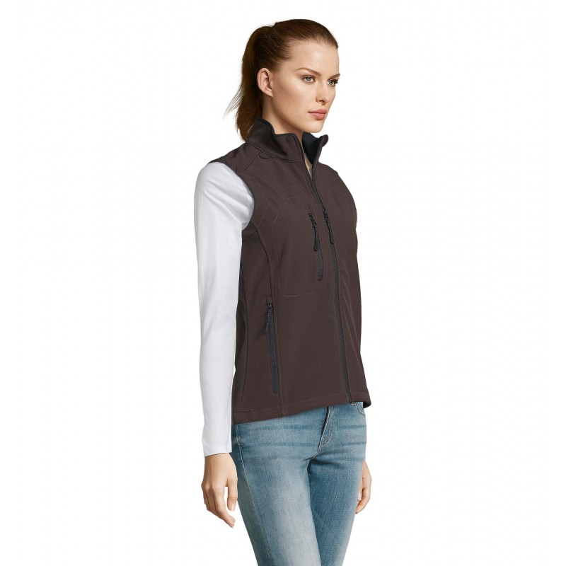 Sol's - Softshell femme sans manches RALLYE WOMEN - Chocolat Foncé