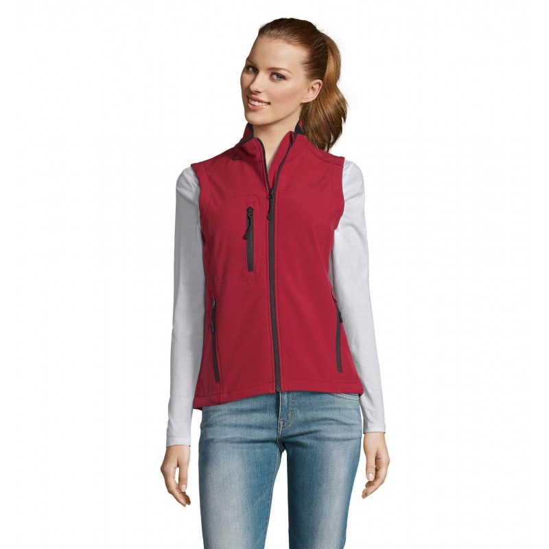 Sol's - Softshell femme sans manches RALLYE WOMEN - Rouge Piment