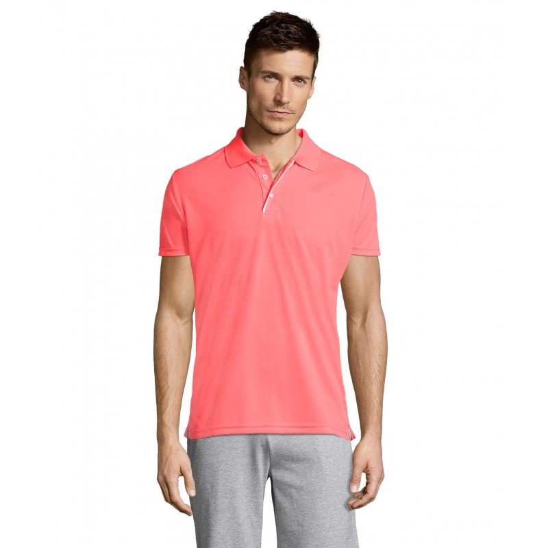 Sol's - Polo sport homme PERFORMER MEN - Corail Fluo