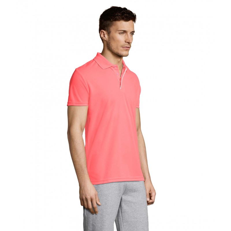 Sol's - Polo sport homme PERFORMER MEN - Corail Fluo
