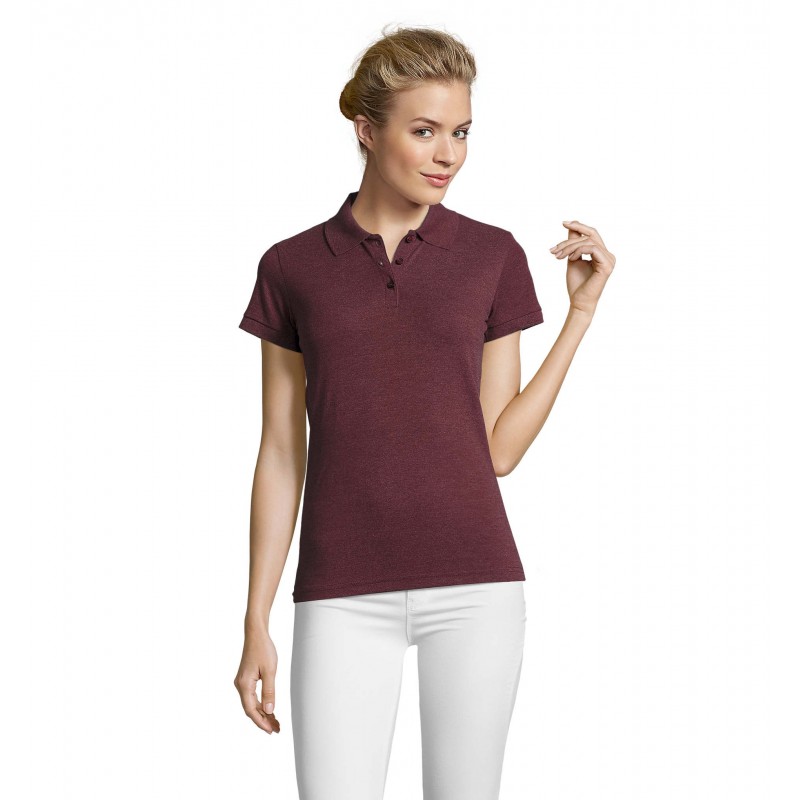 Sol's - Polo femme PERFECT WOMEN - Oxblood Chiné
