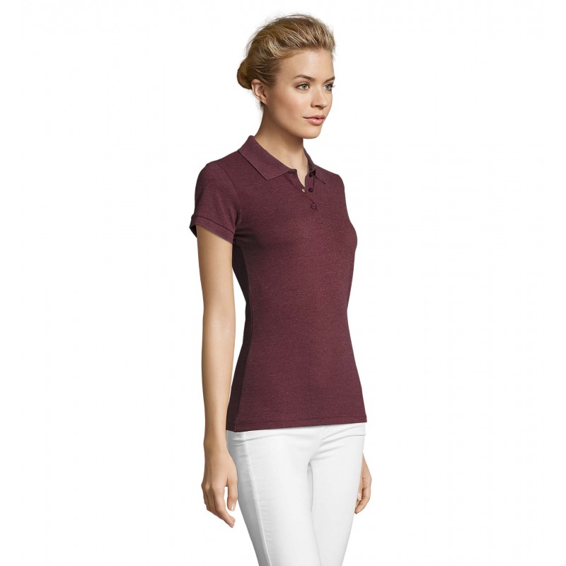Sol's - Polo femme PERFECT WOMEN - Oxblood Chiné