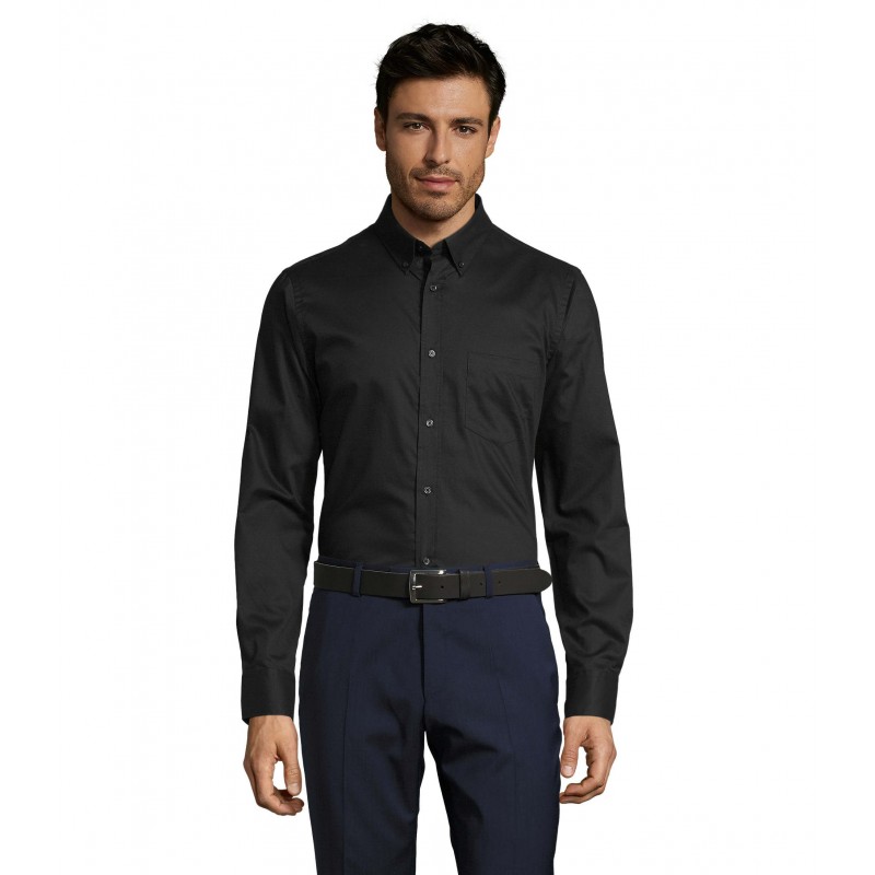 Sol's - Chemise homme manches longues BUSINESS MEN - Noir