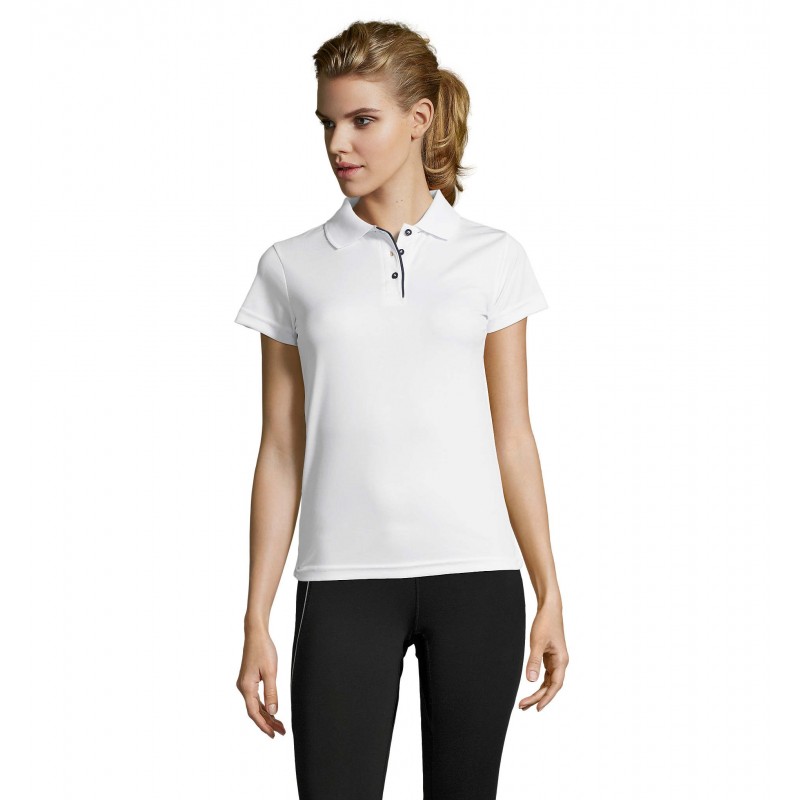 Sol's - Polo sport femme PERFORMER WOMEN - Blanc
