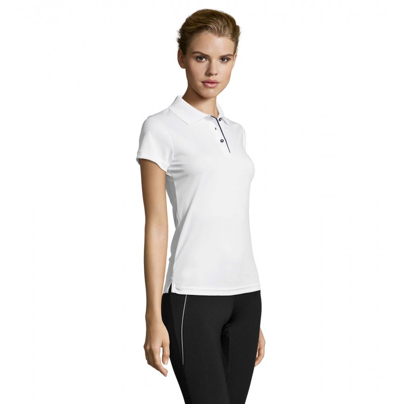 Sol's - Polo sport femme PERFORMER WOMEN - Blanc