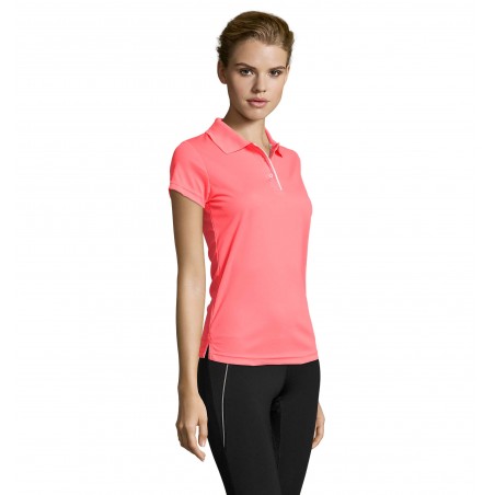 Sol's - Polo sport femme PERFORMER WOMEN - Corail Fluo