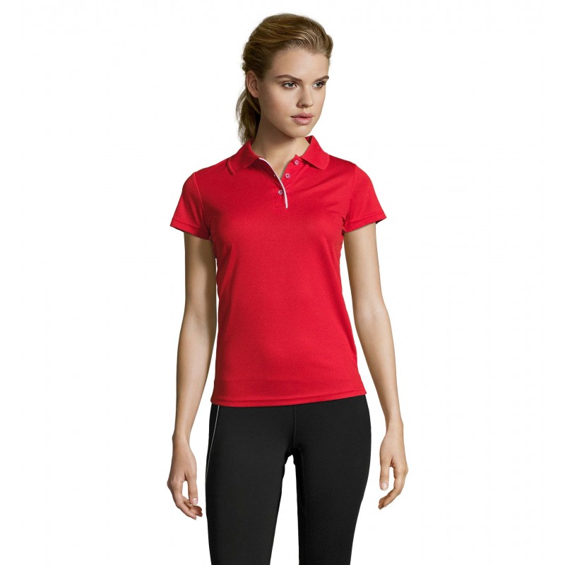 Sol's - Polo sport femme PERFORMER WOMEN - Rouge