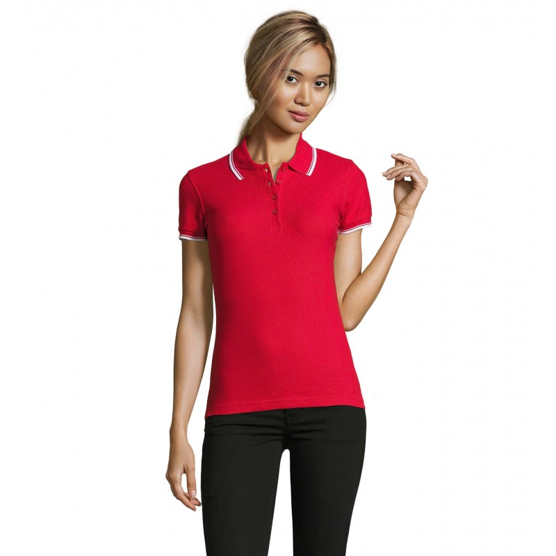 Sol's - Polo femme PRACTICE WOMEN - Rouge