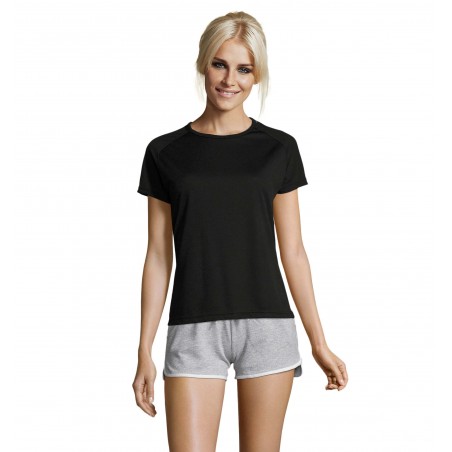 Sol's - Tee-shirt femme manches raglan SPORTY WOMEN - Noir