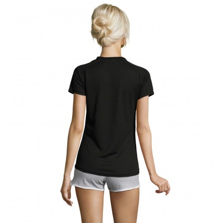 Sol's - Tee-shirt femme manches raglan SPORTY WOMEN - Noir