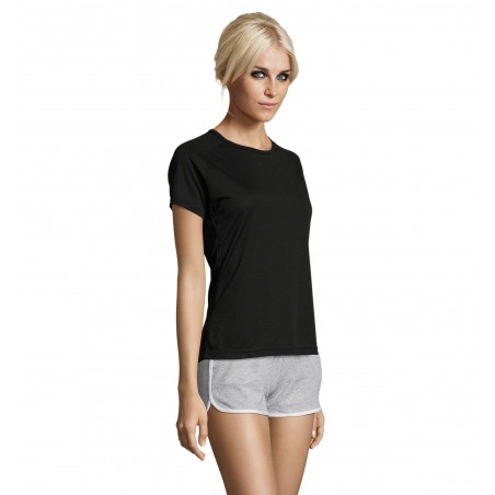 Sol's - Tee-shirt femme manches raglan SPORTY WOMEN - Noir