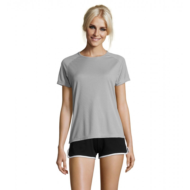 Sol's - Tee-shirt femme manches raglan SPORTY WOMEN - Gris Pur