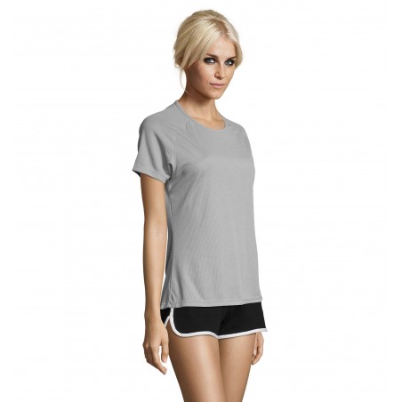 Sol's - Tee-shirt femme manches raglan SPORTY WOMEN - Gris Pur