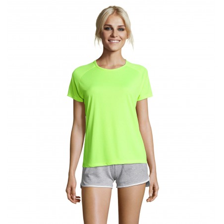 Sol's - Tee-shirt femme manches raglan SPORTY WOMEN - Jaune Fluo