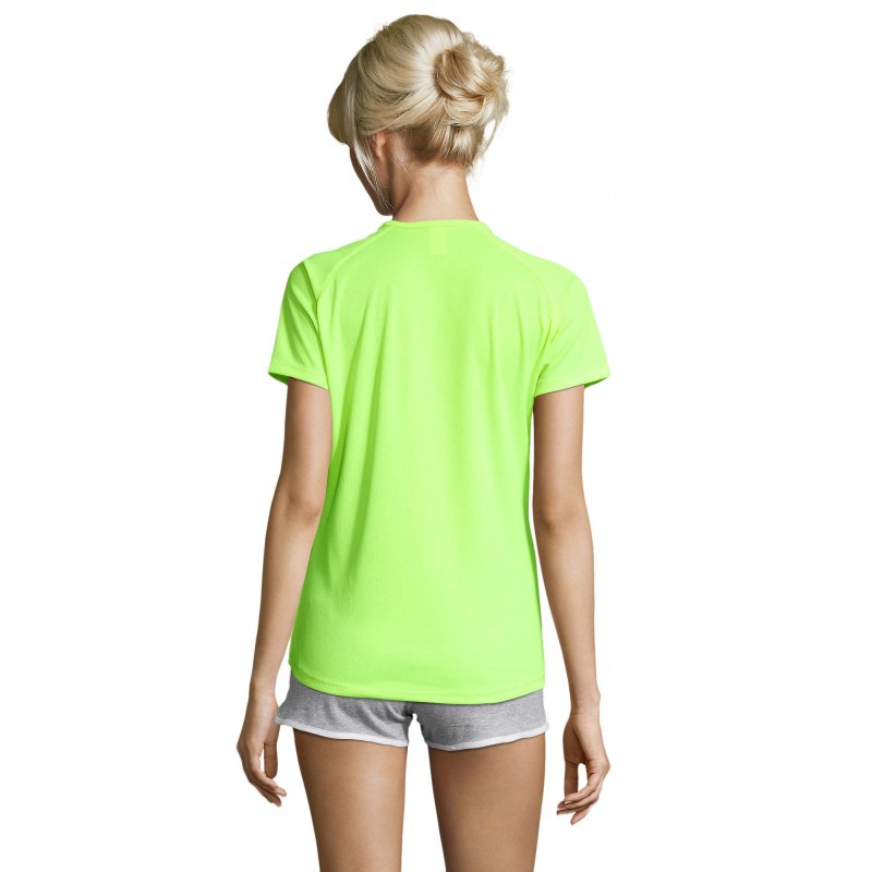 Sol's - Tee-shirt femme manches raglan SPORTY WOMEN - Jaune Fluo