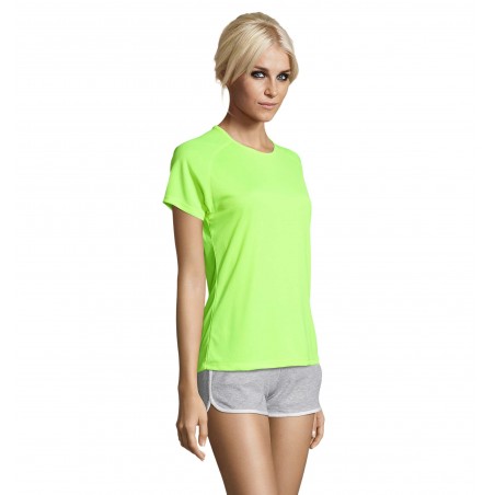 Sol's - Tee-shirt femme manches raglan SPORTY WOMEN - Jaune Fluo