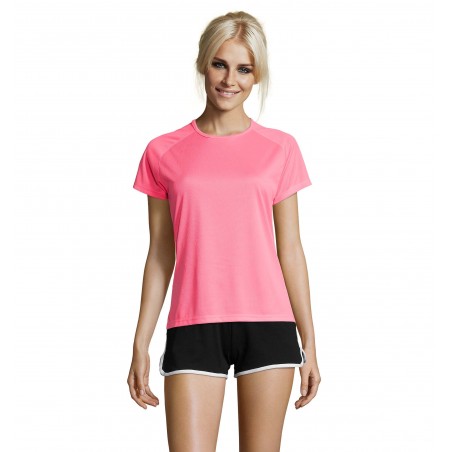 Sol's - Tee-shirt femme manches raglan SPORTY WOMEN - Rose Fluo