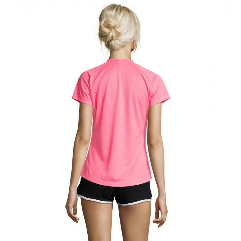 Sol's - Tee-shirt femme manches raglan SPORTY WOMEN - Rose Fluo