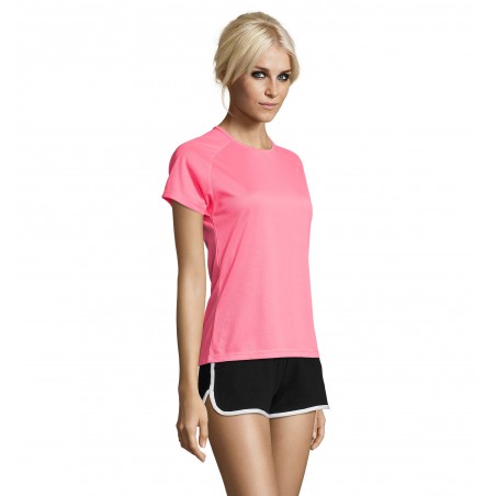 Sol's - Tee-shirt femme manches raglan SPORTY WOMEN - Rose Fluo