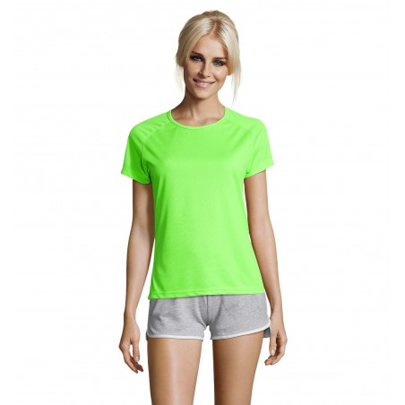 Sol's - Tee-shirt femme manches raglan SPORTY WOMEN - Vert Fluo