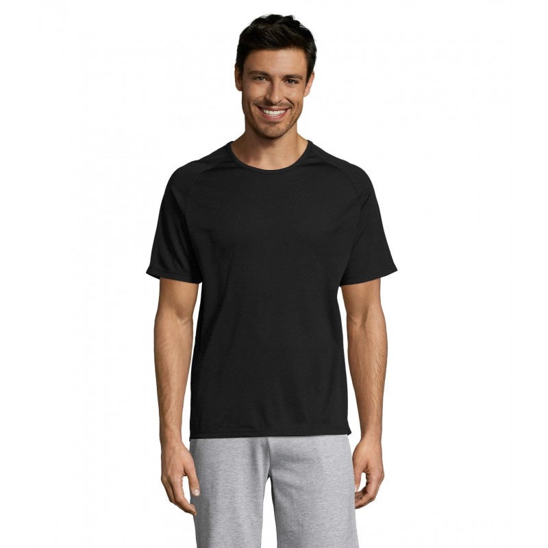 Sol's - Tee-shirt manches raglan SPORTY - Noir