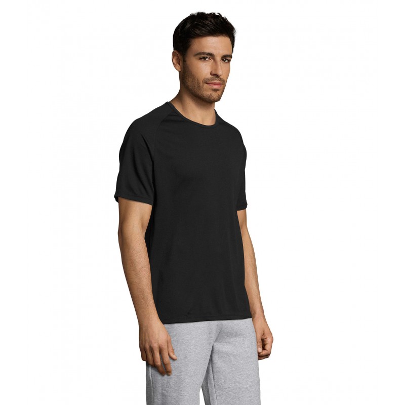 Sol's - Tee-shirt manches raglan SPORTY - Noir