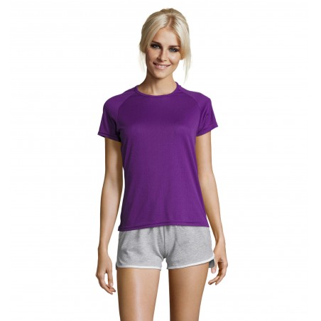 Sol's - Tee-shirt femme manches raglan SPORTY WOMEN - Violet Foncé