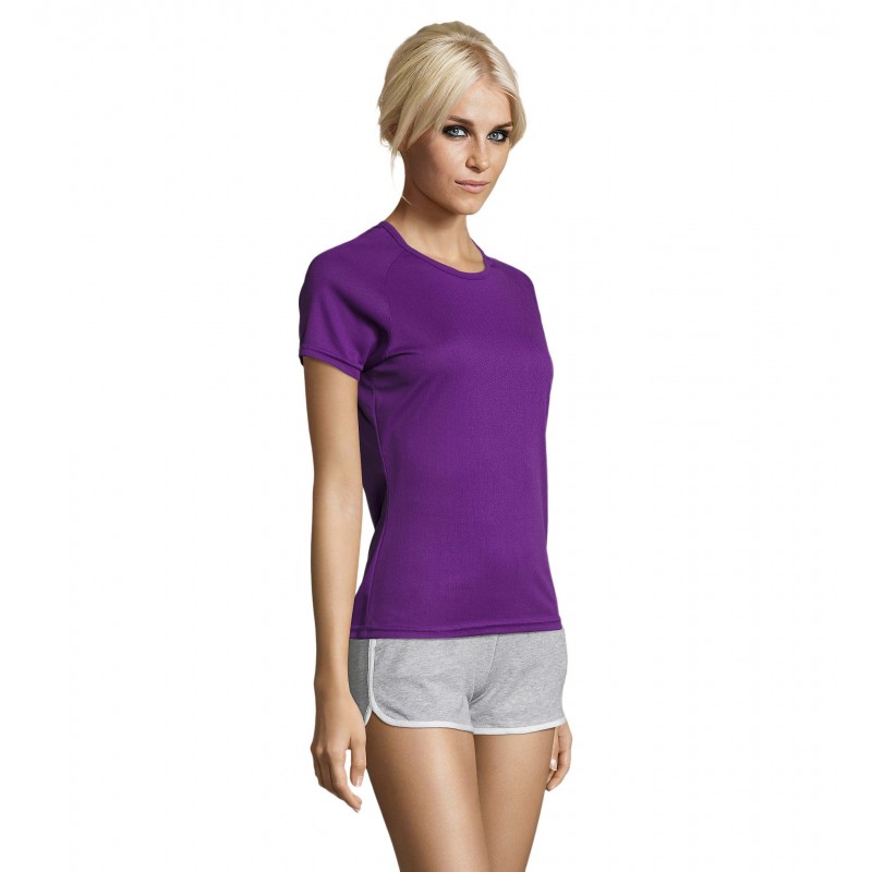 Sol's - Tee-shirt femme manches raglan SPORTY WOMEN - Violet Foncé
