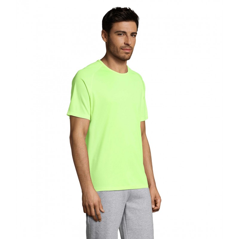 Sol's - Tee-shirt manches raglan SPORTY - Jaune Fluo